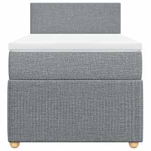 Box spring postel s matrací světle šedá 80 x 200 cm textil - obrázek 6