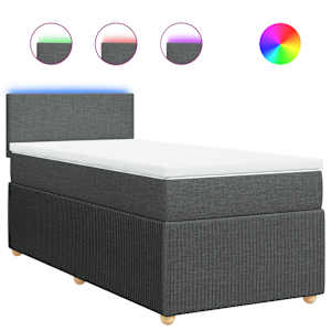 Box spring postel s matrací tmavě šedá 80 x 200 cm textil - obrázek 2
