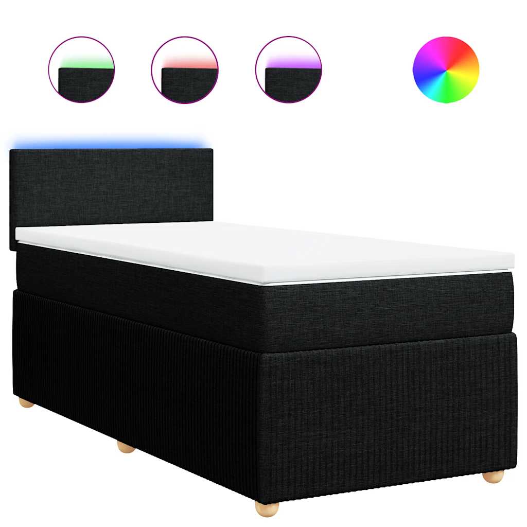 Thumbnail - vidaXL Boxspringbett mit Matratze Schwarz 80x200 cm Stoff
