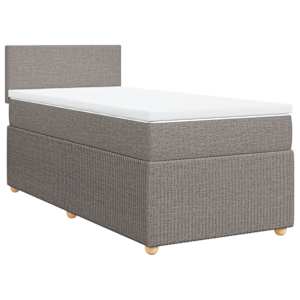 Box spring postel s matrací taupe 80x200 cm textil - obrázek 3