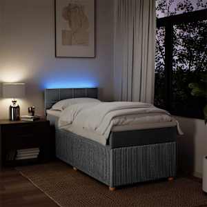 Box spring postel s matrací světle šedá 80 x 200 cm textil - obrázek 5