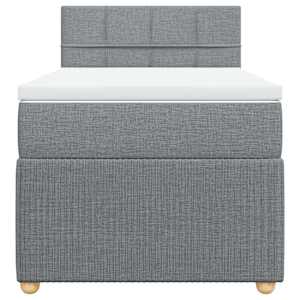 Box spring postel s matrací světle šedá 80 x 200 cm textil - obrázek 6