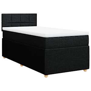 Box spring postel s matrací černá 80 x 200 cm textil - obrázek 3