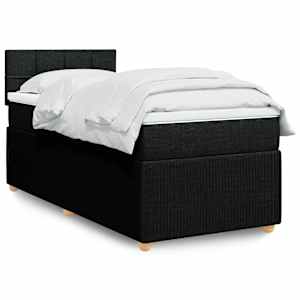 Box spring postel s matrací černá 80 x 200 cm textil - obrázek 1