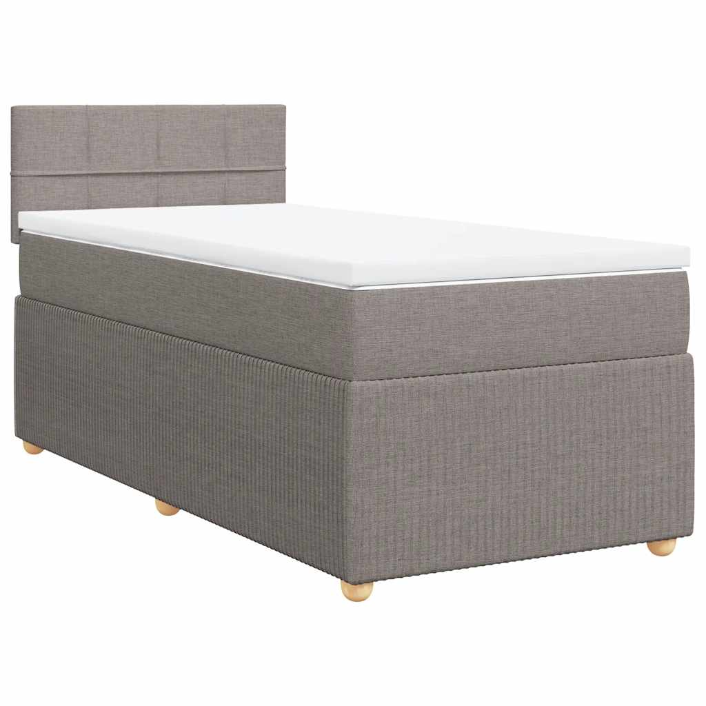 vidaXL Boxspring met matras stof taupe 80x200 cm afbeelding