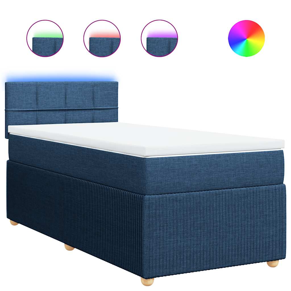 vidaXL Box spring postel s matrací modrá 80x200 cm textil