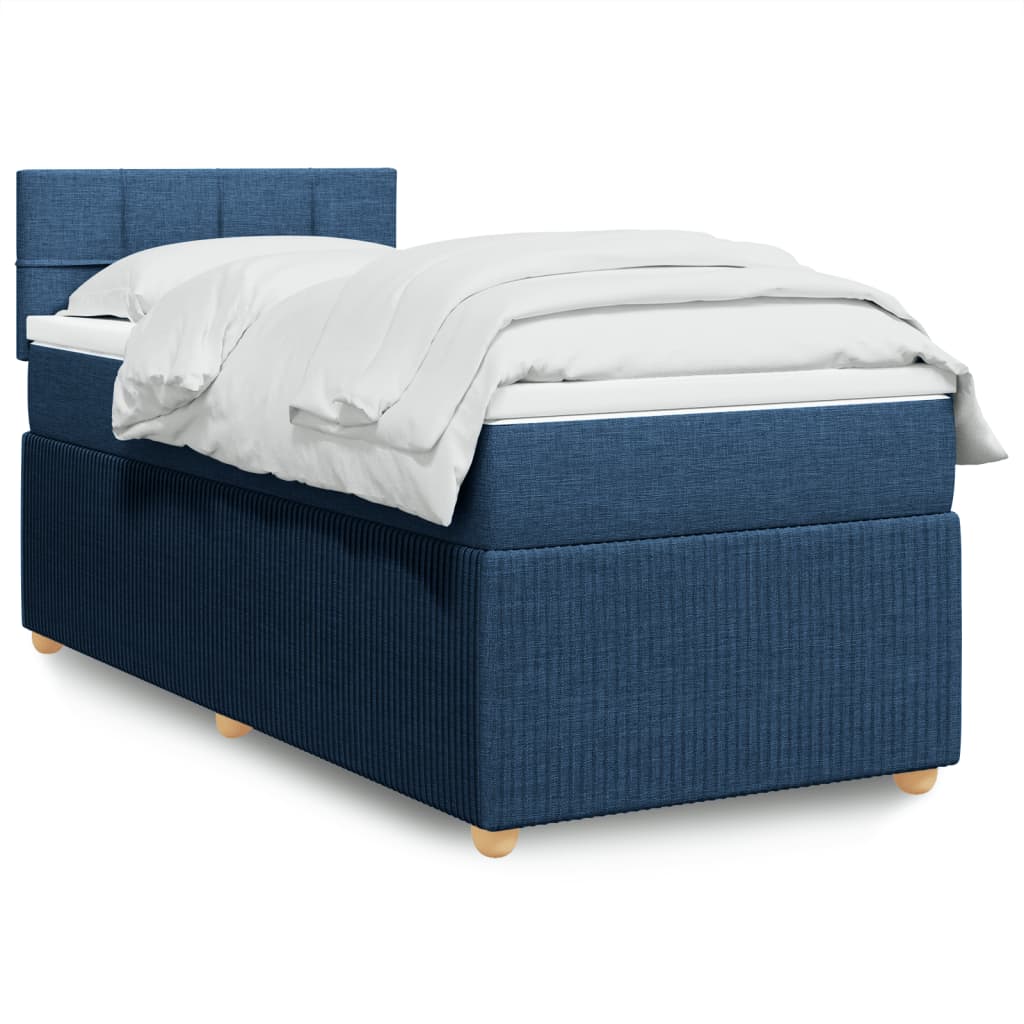 Boxspringbett mit Matratze Blau 80×200 cm Stoff