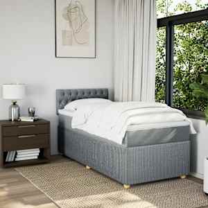 Box spring postel s matrací světle šedá 80 x 200 cm textil - obrázek 4