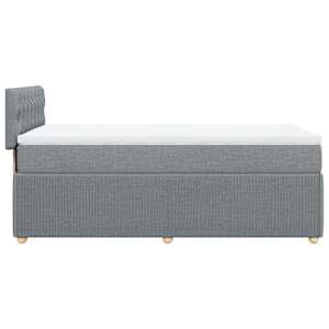 Box spring postel s matrací světle šedá 80 x 200 cm textil - obrázek 7