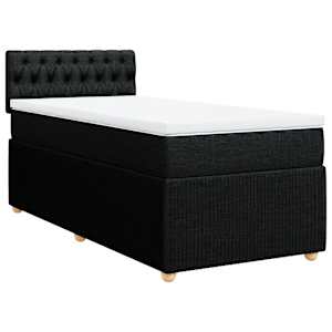 Box spring postel s matrací černá 80 x 200 cm textil - obrázek 3