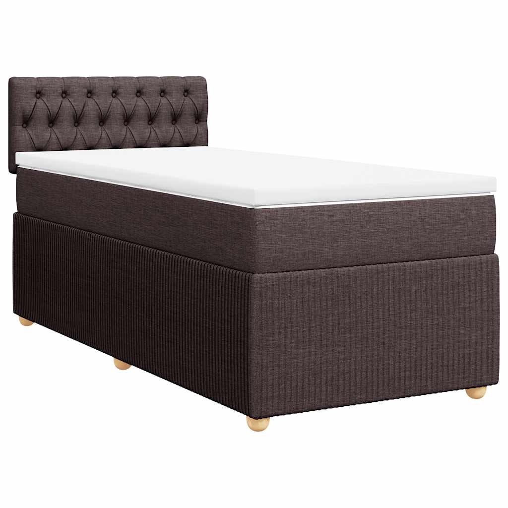 vidaXL Boxspring met matras stof donkerbruin 80x200 cm afbeelding