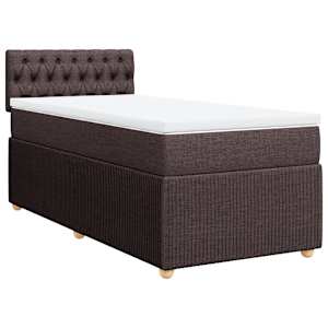 Box spring postel s matrací tmavě hnědá 80x200 cm textil - obrázek 3