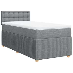 Box spring postel s matrací světle šedá 80 x 200 cm textil - obrázek 3