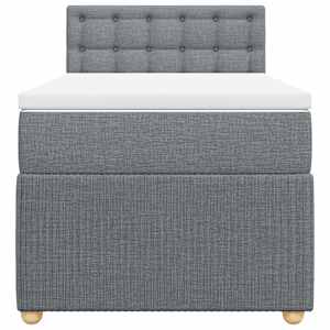 Box spring postel s matrací světle šedá 80 x 200 cm textil - obrázek 6