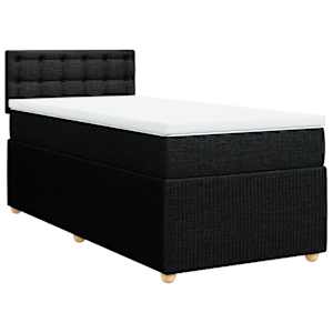 Box spring postel s matrací černá 80 x 200 cm textil - obrázek 3