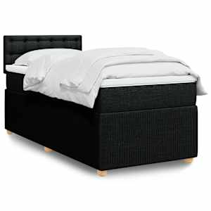 Box spring postel s matrací černá 80 x 200 cm textil - obrázek 1