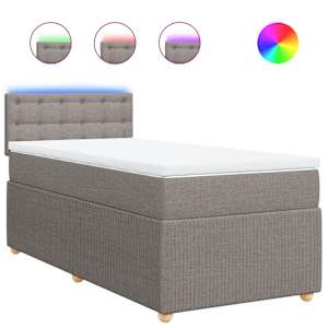 Box spring postel s matrací taupe 80x200 cm textil - obrázek 2