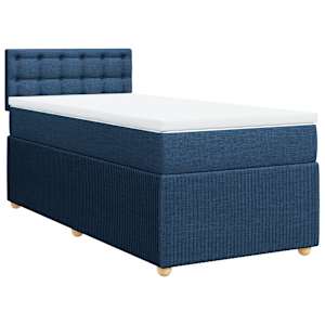 Box spring postel s matrací modrá 80x200 cm textil - obrázek 3