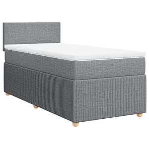 Box spring postel s matrací světle šedá 90x190 cm textil - obrázek 3