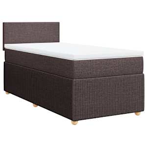 Box spring postel s matrací tmavě hnědá 90x190 cm textil - obrázek 3