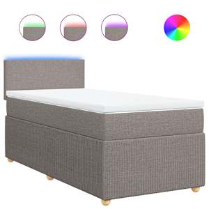 Box spring postel s matrací taupe 90x190 cm textil - obrázek 2
