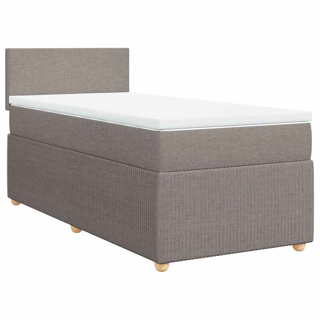 vidaXL Boxspring met matras stof taupe 90x190 cm afbeelding