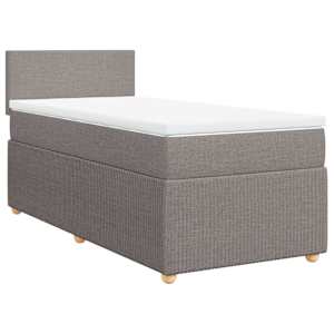 Box spring postel s matrací taupe 90x190 cm textil - obrázek 3