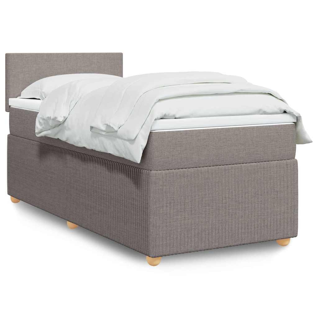vidaXL Giroletto a Molle con Materasso Tortora 90x190 cm in Tessuto