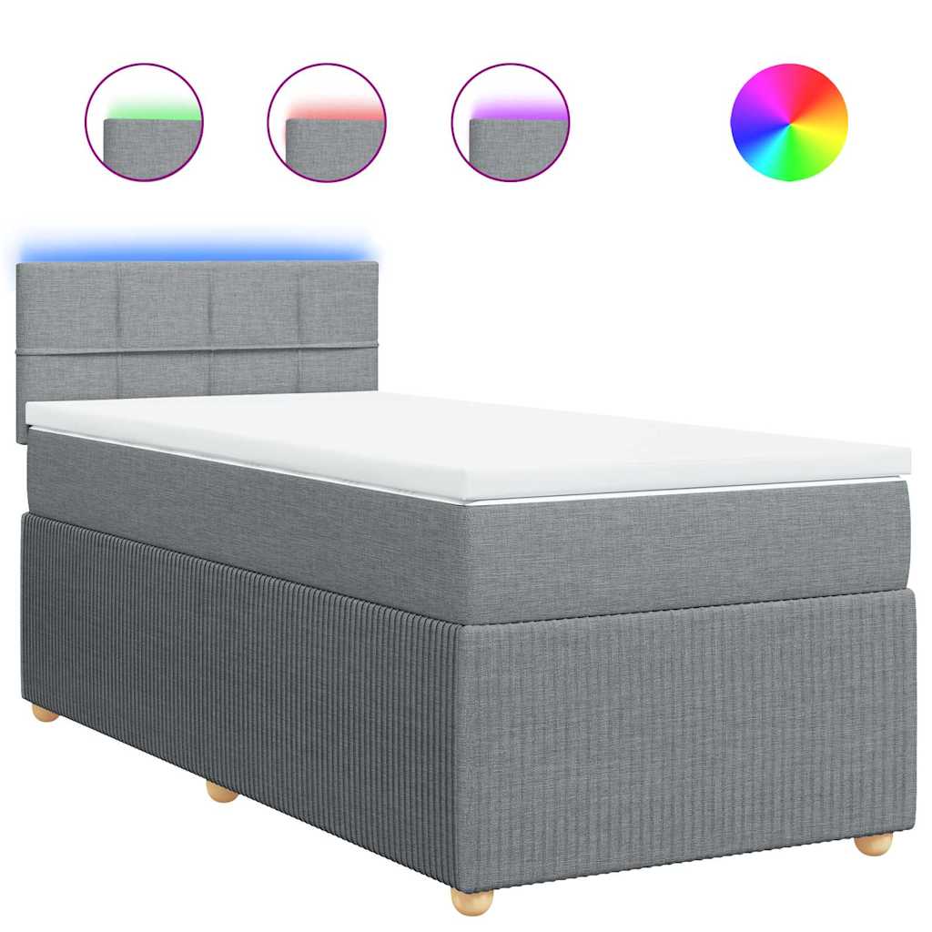Thumbnail - vidaXL Boxspringbett mit Matratze Hellgrau 90x190 cm Stoff