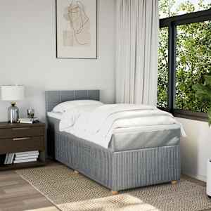 Box spring postel s matrací světle šedá 90x190 cm textil - obrázek 4