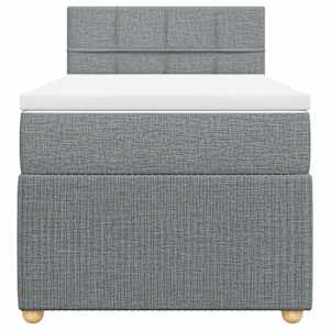 Box spring postel s matrací světle šedá 90x190 cm textil - obrázek 6