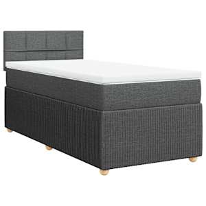 Box spring postel s matrací tmavě šedá 90x190 cm textil - obrázek 3