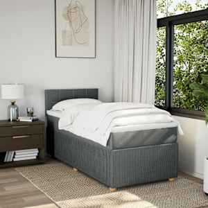 Box spring postel s matrací tmavě šedá 90x190 cm textil - obrázek 4