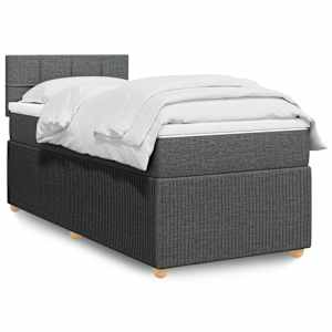 Box spring postel s matrací tmavě šedá 90x190 cm textil - obrázek 1