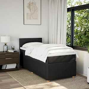 Box spring postel s matrací černá 90x190 cm textil - obrázek 4