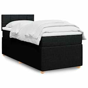 Box spring postel s matrací černá 90x190 cm textil - obrázek 1