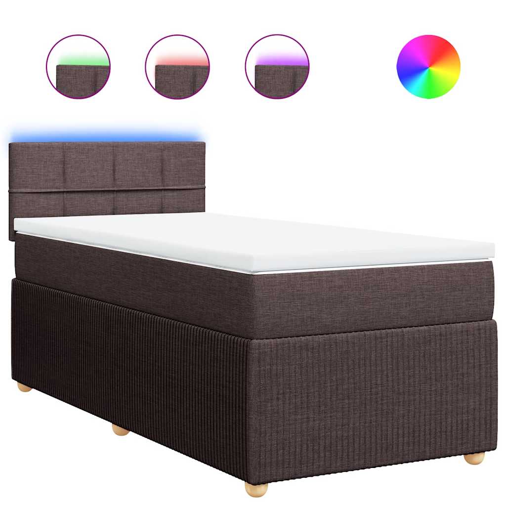 Thumbnail - vidaXL Boxspringbett mit Matratze Dunkelbraun 90x190 cm Stoff