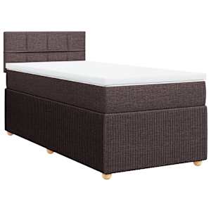 Box spring postel s matrací tmavě hnědá 90x190 cm textil - obrázek 3
