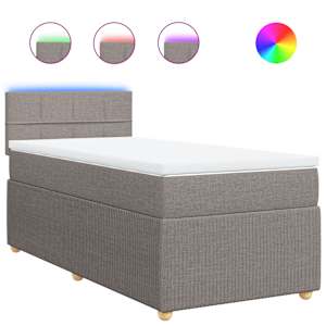 Box spring postel s matrací taupe 90x190 cm textil - obrázek 2
