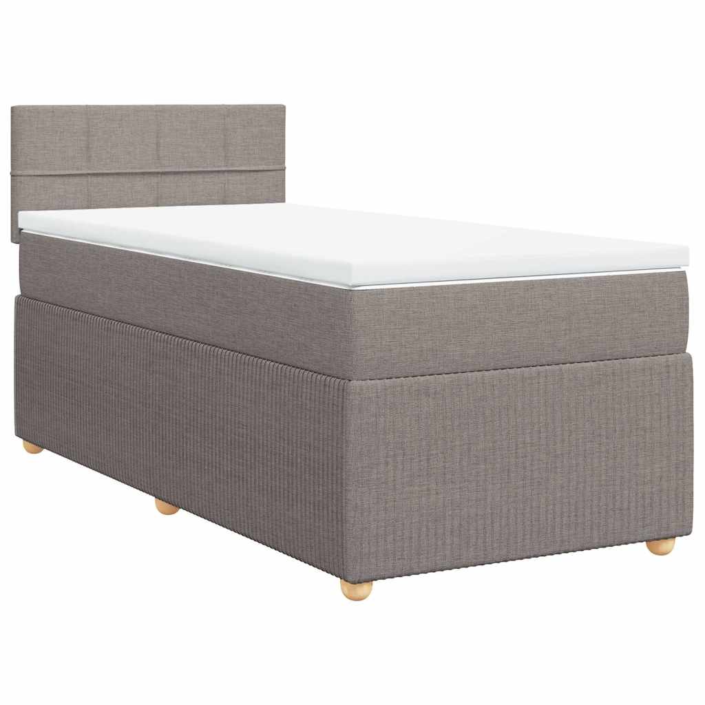 vidaXL Boxspring met matras stof taupe 90x190 cm afbeelding