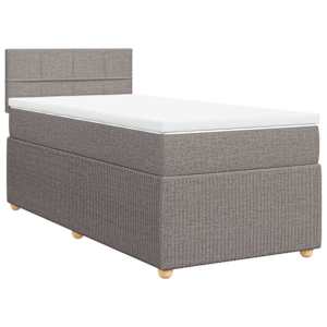 Box spring postel s matrací taupe 90x190 cm textil - obrázek 3