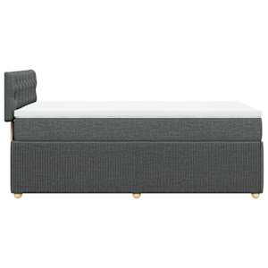 Box spring postel s matrací tmavě šedá 90x190 cm textil - obrázek 7