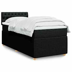 Box spring postel s matrací černá 90x190 cm textil - obrázek 1