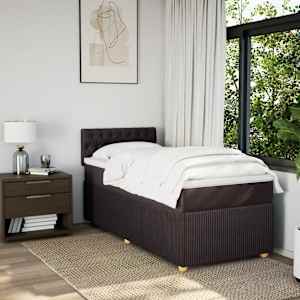 Box spring postel s matrací tmavě hnědá 90x190 cm textil - obrázek 4