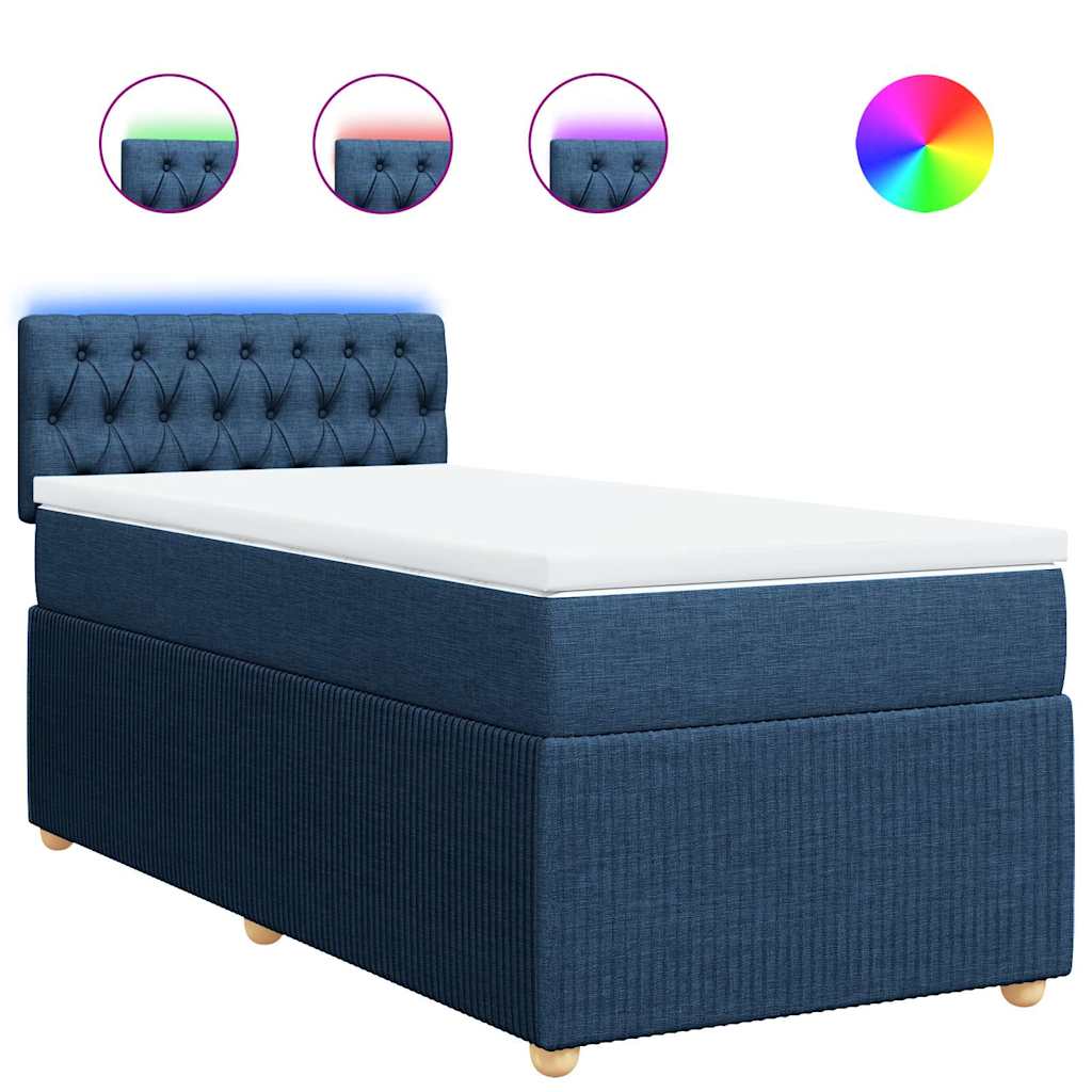 Thumbnail - vidaXL Boxspringbett mit Matratze Blau 90x190 cm Stoff