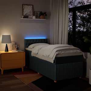 Box spring postel s matrací modrá 90x190 cm textil - obrázek 5