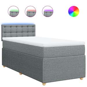 Box spring postel s matrací světle šedá 90x190 cm textil - obrázek 2