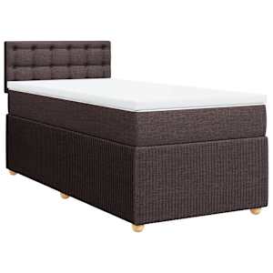 Box spring postel s matrací tmavě hnědá 90x190 cm textil - obrázek 3