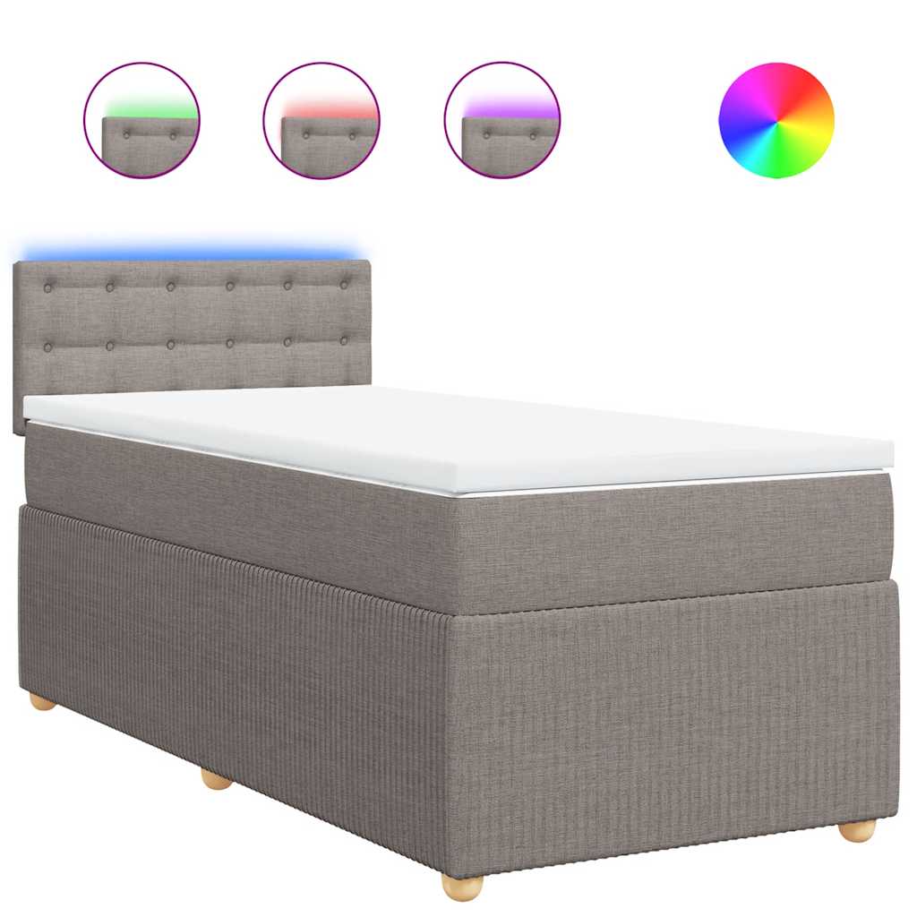 vidaXL Box spring postel s matrací taupe 90x190 cm textil