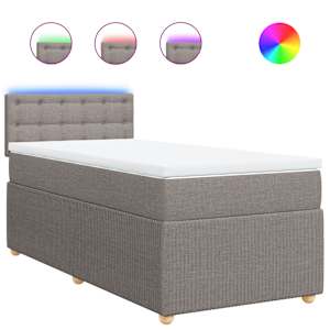 Box spring postel s matrací taupe 90x190 cm textil - obrázek 2